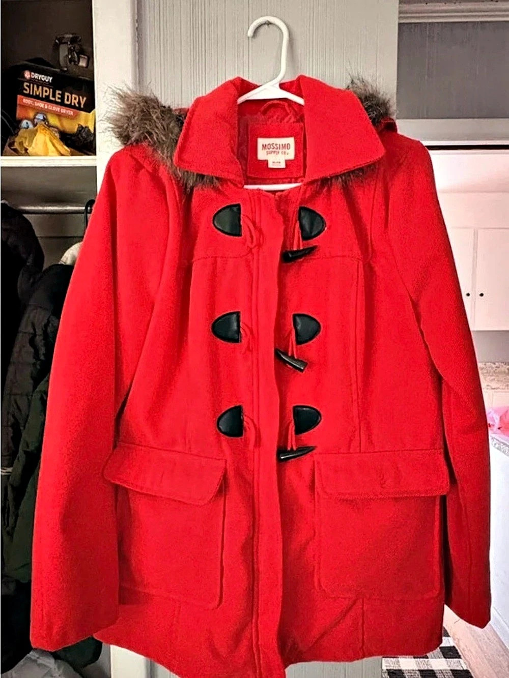 Mossimo Red Toggle Hooded Jacket Size XL Like New